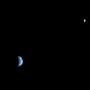 Jorden og m�nen sett fra mars